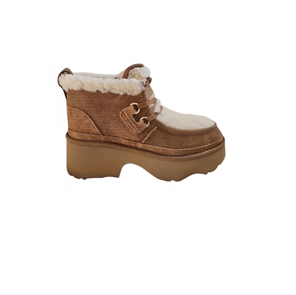 UGG Classic New Heights Lace Up Chestnut Boot Womens Size 12 S/N 1167772 NEW - Picture 3 of 9